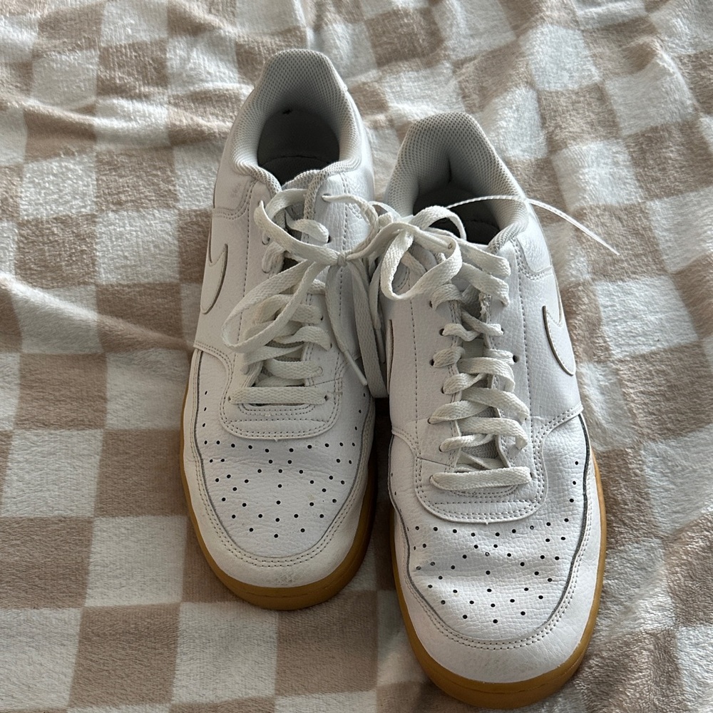 Nike White Sneakers with Gum Sole
